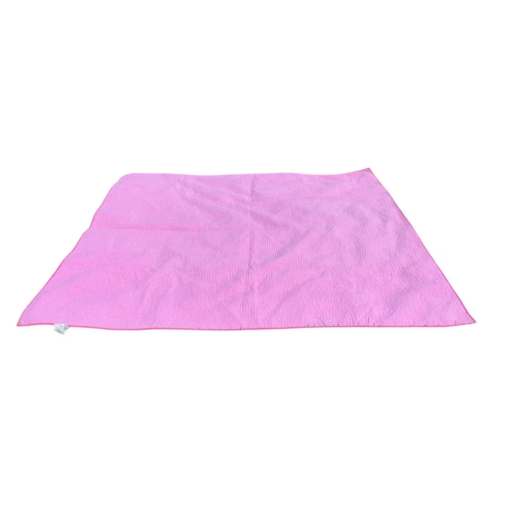 Unbranded Kantha Quilt Full Queen Pink Reversible Hand Stitched Cotton Good